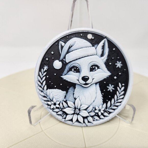 Cute Fox Christmas Tree Ornament Holiday Decoration 3" - Picture 1 of 2